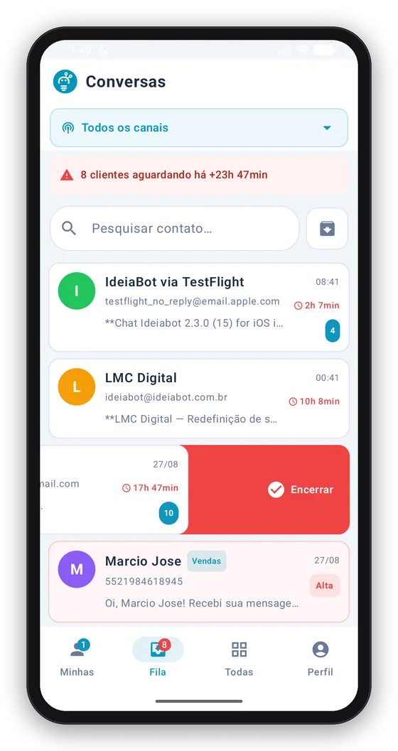 Deslize para encerrar